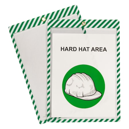 C-Line Products Ticket Holder, White, Green, Vinyl, 9.8" W, 13.6" L, 0.1" H 44103